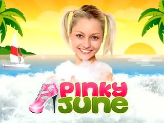 Teenager sensation pinky june angenehm sie fans drinnen racer anzug